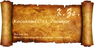 Kecskeméti Zsombor névjegykártya